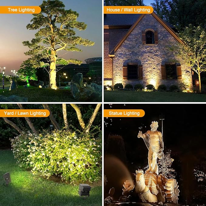 Led Landscape Outdoor Spot Light with Anti-Glare Cap - Heavy Duty Waterproof IP65 120V 270⁰ Adjustable Mount, 3000K | Lumora