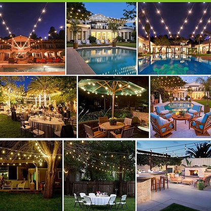 Banord 48FT Outdoor String Lights and 4 Pack LED Pathway Lights Bundle