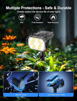 Brightown 4Pack Solar Spot Lights Outdoor [Cool & Warm Light 2-in-1], IP67 Solar Lights Outdoor Waterproof with | Lumora