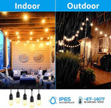 TORCHSTAR 96ft LED Outdoor String Lights, Patio Light with 30+2 Shatterproof Vintage Edison Bulbs, S14 E12 Sockets | Lumora