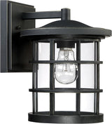 Quoizel Asheville Outdoor Wall Lantern, 10.5 Inch 1-Light Seaside Armour Oil-Rubbed Bronze Wall Sconce, Industrial | Lumora