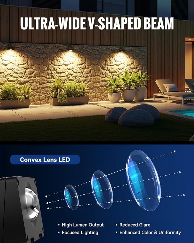 Solar Fence Lights Outdoor, 10 RGB Color & 3 Light Mode Fence Lights Solar Powered for Outside Backyard, Railing, Step, Patio, Fence Post, Home Improvement Garden Decor, 12 Pack
