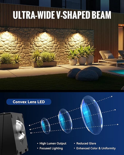 Solar Fence Lights Outdoor, 10 RGB Color & 3 Light Mode Fence Lights Solar Powered for Outside Backyard, Railing, Step, Patio, Fence Post, Home Improvement Garden Decor, 12 Pack