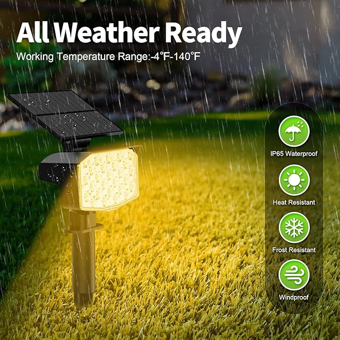 8 Pack Solar Spot Lights Outdoor, 2-in-1 Solar Lights Outdoor Waterproof IP65, Solar Powered Landscape Spotlights 3 | Lumora