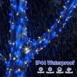 QITONG 2 Pack Blue and White Solar Christmas Lights, Each 66ft 200 LED Solar String Lights Outdoor Waterproof, 8 | Lumora