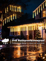 Flacchi Meteor Shower Icicle Lights - 5 Tubes 20" Each 270 LED Cascading Raindrop Lights, Timer Outdoor Waterproof | Lumora