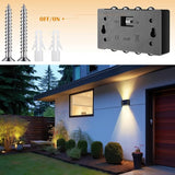 8 Pack Solar Wall Lights for Outside 3000K Warm Solar Fence Lights Up and Down Autumn LED Outdoor Decorative | Lumora