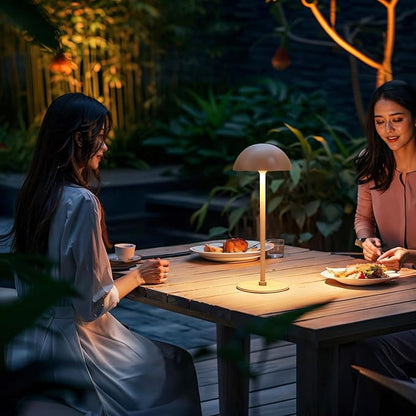Portable Outdoor Table Lamp,Rechargeable Cordless LED Desk Light with 2200mAh Battery Operated,Shower Table Lamps,Waterproof Indoor/Outdoor Wireless,Dining Cafe Bathroom Restaurant Home