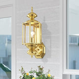 Livex Lighting 2006-02 Basics 1 Light PB Outdoor Wall Lantern, Polished Brass | Lumora