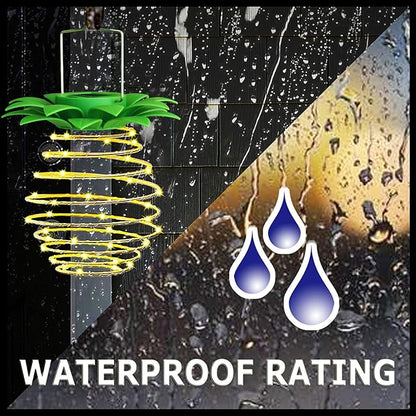 4Pack Solar Pineapple Lights Outdoor,60LED , Waterproof Hanging Pineapple Lanterns, Outdoor Pineapple Waterproof Lights Pathway Yard Lawn Walkway Decoration, Warm White (Upgraded)