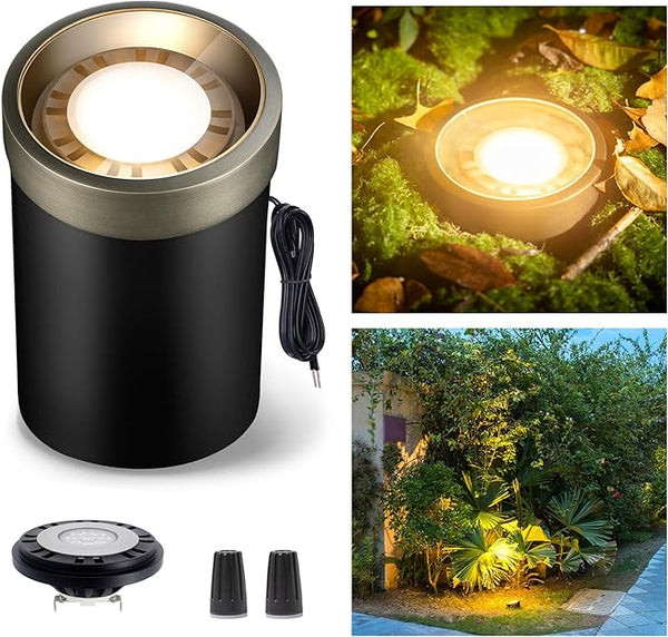 Gardenreet In Ground Well Light - Brass 12V Ip65 Outdoor Waterproof Landscape Lighting, LED Low Voltage in-Grade | Lumora