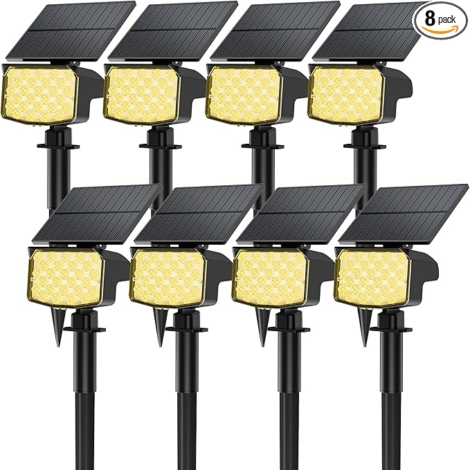 8 Pack Solar Spot Lights Outdoor, 2-in-1 Solar Lights Outdoor Waterproof IP65, Solar Powered Landscape Spotlights 3 | Lumora