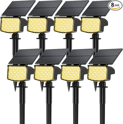 8 Pack Solar Spot Lights Outdoor, 2-in-1 Solar Lights Outdoor Waterproof IP65, Solar Powered Landscape Spotlights 3 Modes for Yard Garden Pathway Driveway Tree(Warm White)