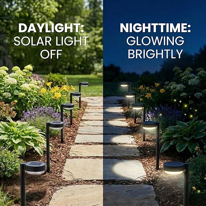 Energizer Outdoor Solar Garden Lights - 4 Pack IP65 Waterproof Solar Downlights with Aluminum Metal Construction, Easy to Install LED Solar Lights for Outside Front Yard Decor & Patio Lighting