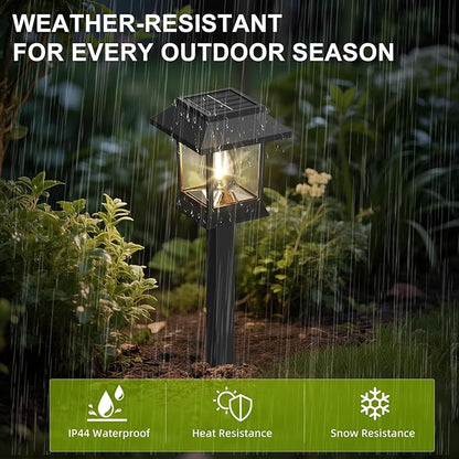 10 Pack Solar Lights for Outside Walkway Pathway Driveway Outdoor Waterproof Led Landscape Lighting for Garden Yard Decor. (Warm White Light, 10)