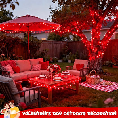 JMEXSUSS 500 LED Red Christmas Lights Outdoor, 173ft Christmas Lights Plug in, Waterproof 8 Modes Red String Light for Tree Party Xmas Holiday Decorations