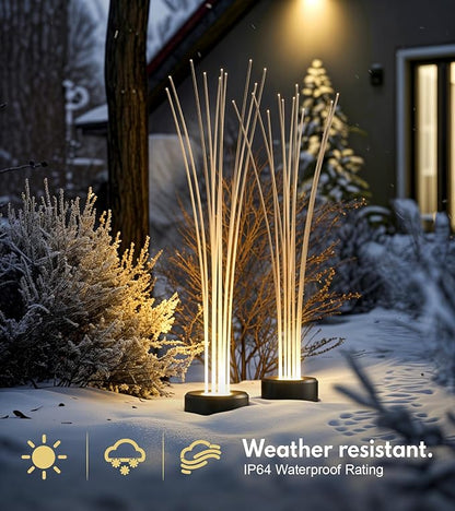 PASAMIC 41" Solar Garden Lights 2 Pack, Reed-Shaped Landscape Light with 10 Colors & 4 Modes RGB, Waterproof Solar Lights Outdoor with Remote, Outdoor Lights for Yard, Patio, Pathway, Indoor Decor