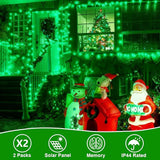 QITONG Green Solar String Lights, 2 Pack Each 66ft 200 LED Christmas String Lights Outdoor Waterproof, 8 Modes | Lumora