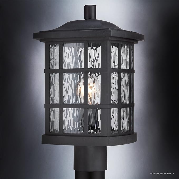 Urban Ambiance Luxury Craftsman Outdoor Post Light, Medium Size: 16.5" H x 9.5" W, with Tudor Style Elements | Lumora