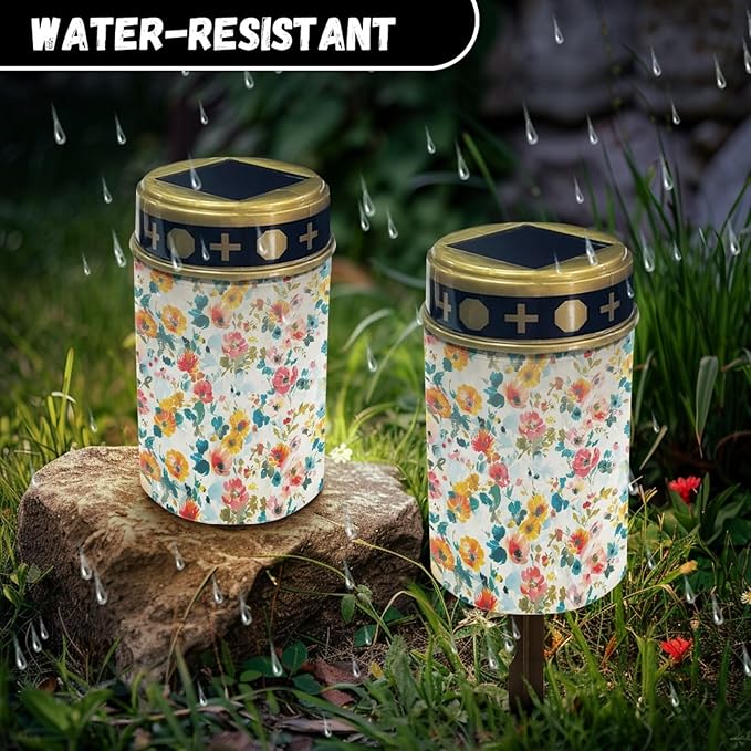 Solar Garden Stake Lights Outdoor,Watercolor Flower Lights Stake Landscape Lightsing for Yard Patio,Flameless Warm | Lumora