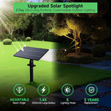 Solar Spot Lights Outdoor, Adjustable Angle Waterproof Landscape Spotlight, All Night LED Uplights Separate Panel | Lumora