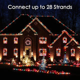 SUNSGNE C7 LED Outdoor Christmas Lights, 25ft Vintage Christmas Lights with 27 LED Plastic Colored Bulbs(2 Spare) | Lumora