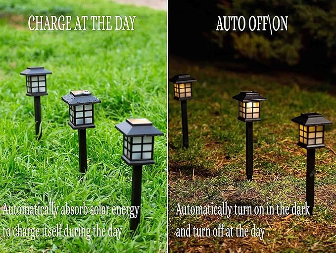 Zento Deals Driveway Lights Outdoor Solar Pathway Garden - Outdoor Waterproof Bright Landscape LED Lights - Outdoor Garden Lights for Patio, Lawn, Yard, Driveway, Walkway and Landscape