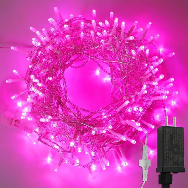 YAOZHOU Valentines' Day Christmas Decorations Pink Led String Lights,66Ft 200LED Fairy Lights Indoor Outdoor IP44 | Lumora