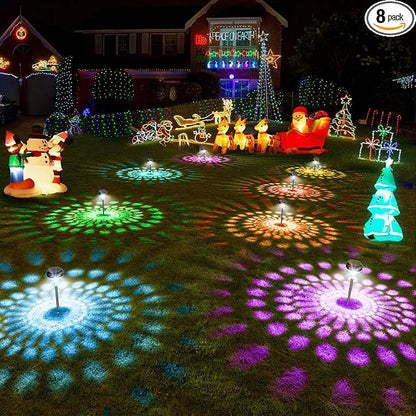 Kingsyard 8 Pack Solar Pathway Lights Outdoor Waterproof IP67, Bright Color Changing & Cool White LED Solar Lights for Outside Garden Yard Landscape Path Christmas Walkway Decor