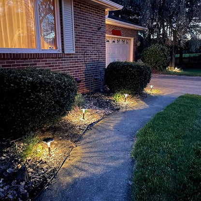 SFV 6 Pack Solar Lights Outdoor Waterproof, Motion Detection & Constant-on, Four Clover, Auto On/Off, 800 mAh, 20 Lumens, 3200K Solar Path Lights for Yard Walkway Garden Lawn Patio, Warm White