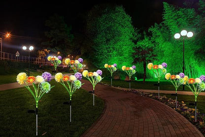 2PCS Solar Lights for Outside,Solar Pathway Lights Outdoor 50LED,Solar Dandelion Garden Lights,Onion Solar Lights Gardening Ornaments for Party Christmas Yard Patio Fence Landscape