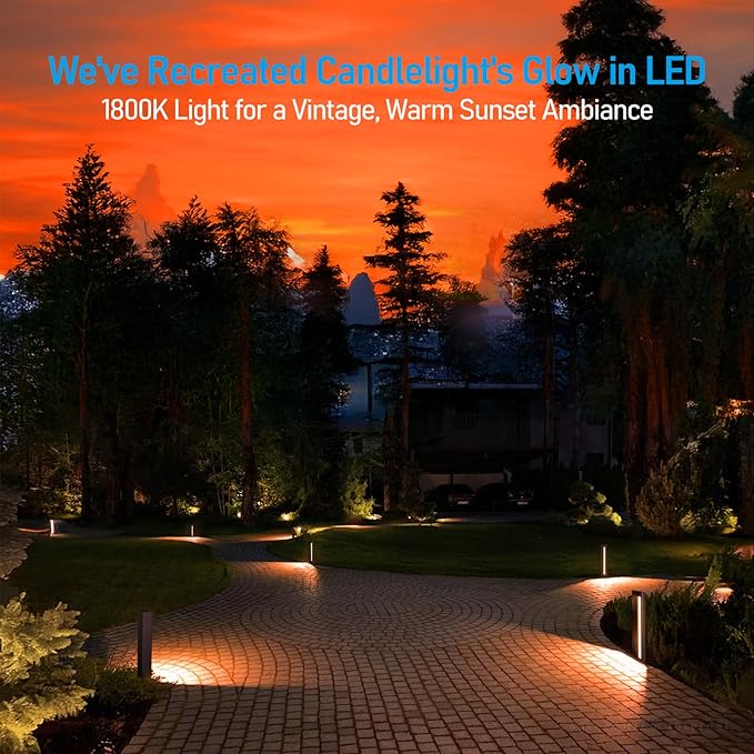 LEONLITE 5CCT Low Voltage Landscape Lights, 7W 12-24V LED Pathway Lights, Die-Casted Aluminum, IP65 for Outdoor Path Sidewalk Walkway, 1800K/2700K/3000K/4000K/5000K, ETL, Oil Rubbed Bronze, Pack of 4