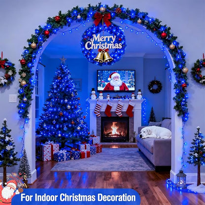 JMEXSUSS Blue 400 LED Christmas Lights Outdoor, 132ft Christmas Tree Lights with Remote, Indoor Blue String Lights Plug in for House Christmas Bush Decorations