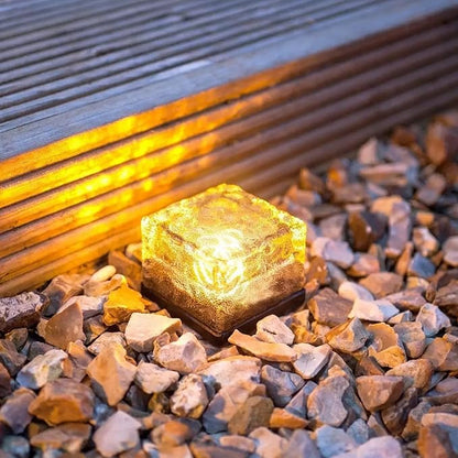 Solar Lights, Brick Lights, Outdoor Waterproof, Recessed, for Garden, Sidewalk, Path, Yard Decoration, Landscape Lighting, 2 Pack (Warm Light（2.95in）)
