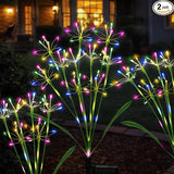 Solar Garden Lights Outdoor: Waterproof 2-Pack DIY Decorative Firework Lights with 2 Modes for Yard Patio Pathway | Lumora