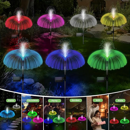AcaJoe Solar Lights Outdoor 3 Pack 7 Colors Changing Jellyfish Solar Garden Lights Outside Waterproof for Yard Pathway Lawn Festival Wedding Party Decoration