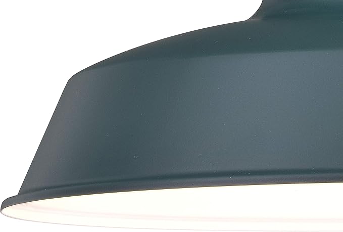 VAXCEL Dorado 11.5 in. H 1-Light Hunter Green and White Dusk to Dawn Sensor Farmhouse Outdoor Wall Sconce, Gooseneck Steel Shade, Dark Sky Compliant for Exterior Porch Patio Front Door or Garage