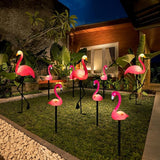 9 Pcs Flamingo Solar Lights LED Flamingo Stake Lights Waterproof Flamingo Lights for Outdoor Pink Yard Lawn Garden | Lumora