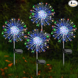 Solar Garden Lights Outdoor, 4 Pack 120 LED Twinkling Firework Lights Decorative with 2 Modes, Outdoor Waterproof | Lumora