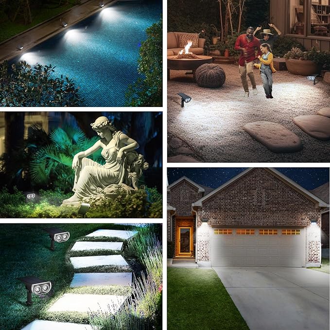 Linkind Solar Lights Outdoor StarRayS, Bright Solar Spot Lights Outdoor, IP67 Waterproof Spotlights for Garden Yard | Lumora