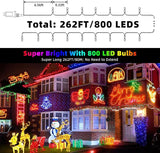 XTF2015 262FT 800 LED Christmas String Lights, Christmas Lights Plug 8 Modes Memory Function with Timer, UL | Lumora