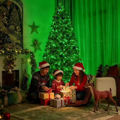 Christmas Decorations Outdoor 33ft 100LED Green String Lights, 8 Lighting Modes, Waterproof Fairy Lights for Christmas Party, Patio, Yard, Christmas Connectable up to 6 Sets（Black Wire-Green）.