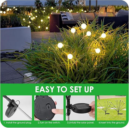 Lychee Solar Garden Lights, Solar Outdoor Firefly Lights, 10LED, 2 Pack, 10T-2P