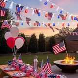 LAMPHOME 4-Pack 26Ft ST38 Outdoor Red White Blue String Lights, Patriotic Patio Light with 12+1 ST38 Edison Bulbs | Lumora