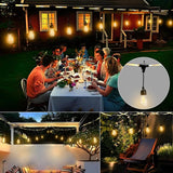 Outdoor String Lights 28.2 FT, Waterproof Dimmable LED Edison Bulbs with Remote, Rope-Style Durable Design | Lumora