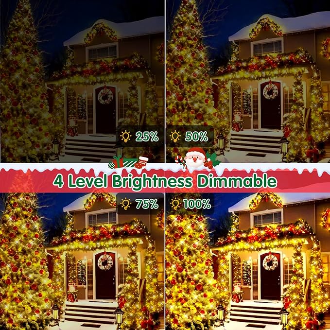 XURISEN 403FT 1000 LED String Lights Outdoor Green Wire Christmas Lights 8 Modes & Timer Waterproof Fairy Lights Plug in for Party, Wedding, Yard, Garden, Indoor/Outdoor Decorations(Warm White)