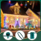 C9 Light Strand, 2 Pack 100 FT Outdoor String Lights Christmas Stringer with 100 Sockets for Christmas Decor Patio | Lumora