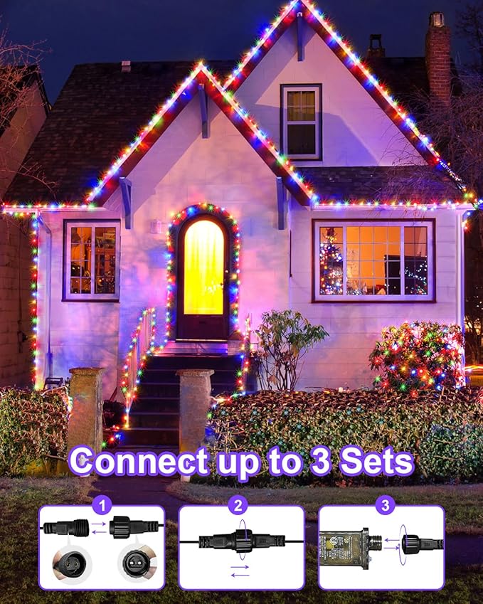 125 FT 380 LED Multicolor Christmas Lights, Extra Long Outdoor String Lights Waterproof, Timer & Memory, 8 Modes | Lumora