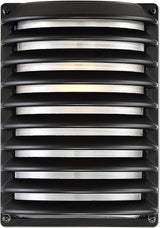 John Timberland Black Grid Modern Industrial Outdoor Wall Light Fixture 10" Frosted Glass Shade for Exterior Barn | Lumora