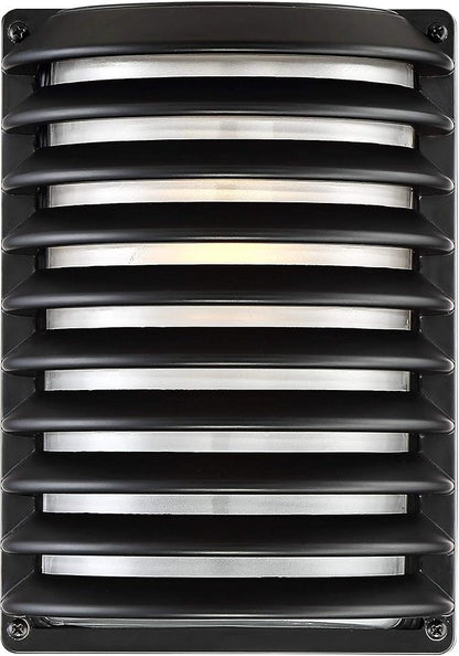 John Timberland Black Grid Modern Industrial Outdoor Wall Light Fixture 10" Frosted Glass Shade for Exterior Barn Deck House Porch Yard Patio Outside Garage Front Door Garden Home Roof Lawn